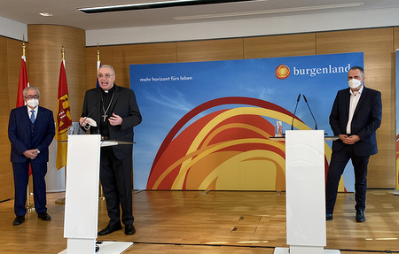 Eisenstädter Bischof bei Pressekonferenz zu Corona-Massentests am 30. März 2021