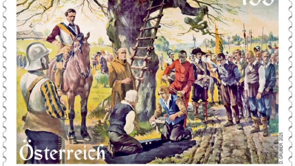 Sonderbriefmarke 400 Jahre 'Blutgericht auf dem Haushamerfeld' / Österreichische Post AG OÖ: Land und Kirche gedenken 400 Jahre 'Blutgericht' in Frankenburg