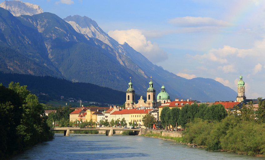 Inn-Bridge and Innsbruck skyline